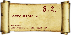 Becze Klotild névjegykártya